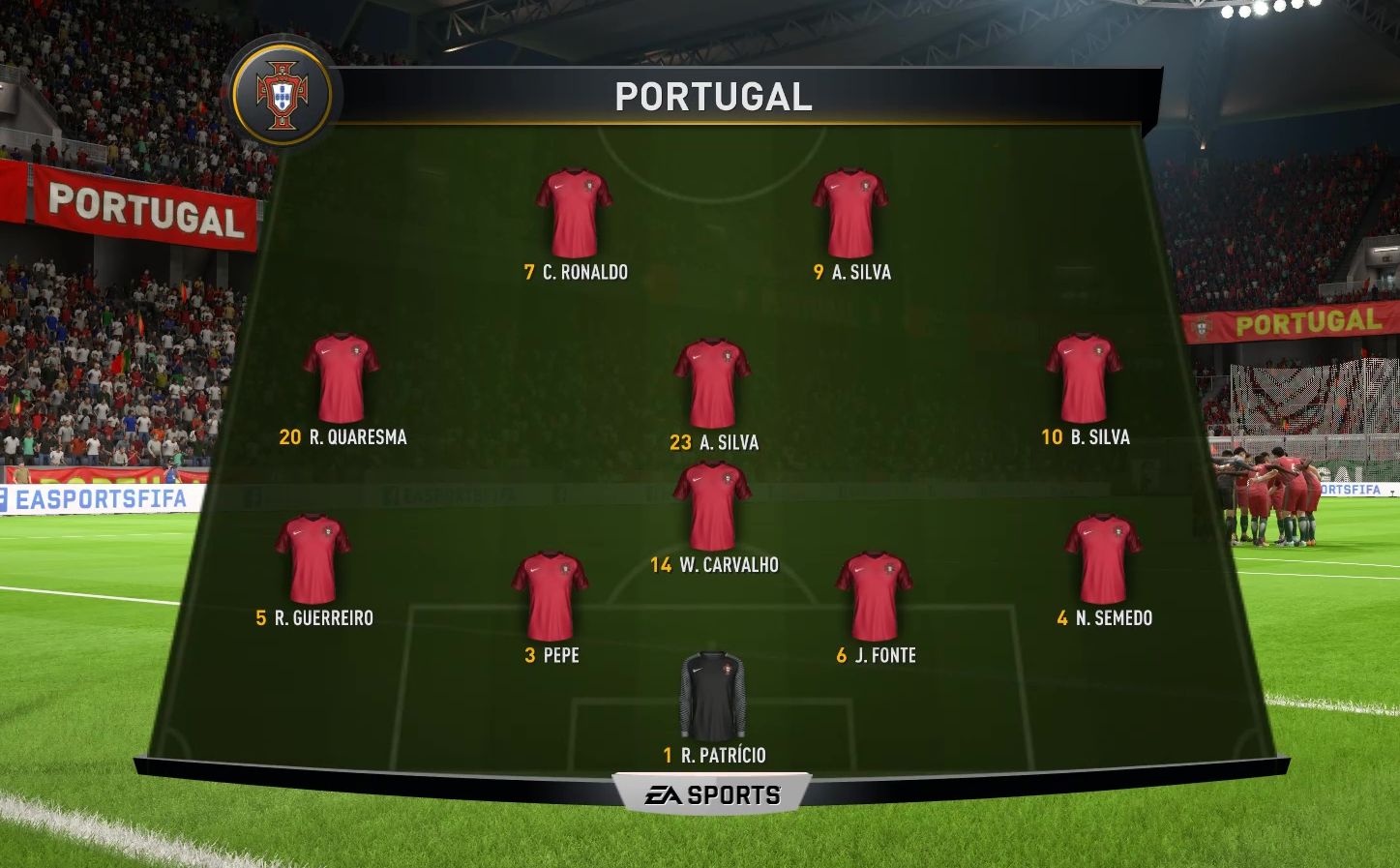 Состав сборной Португалии на симуляционный матч