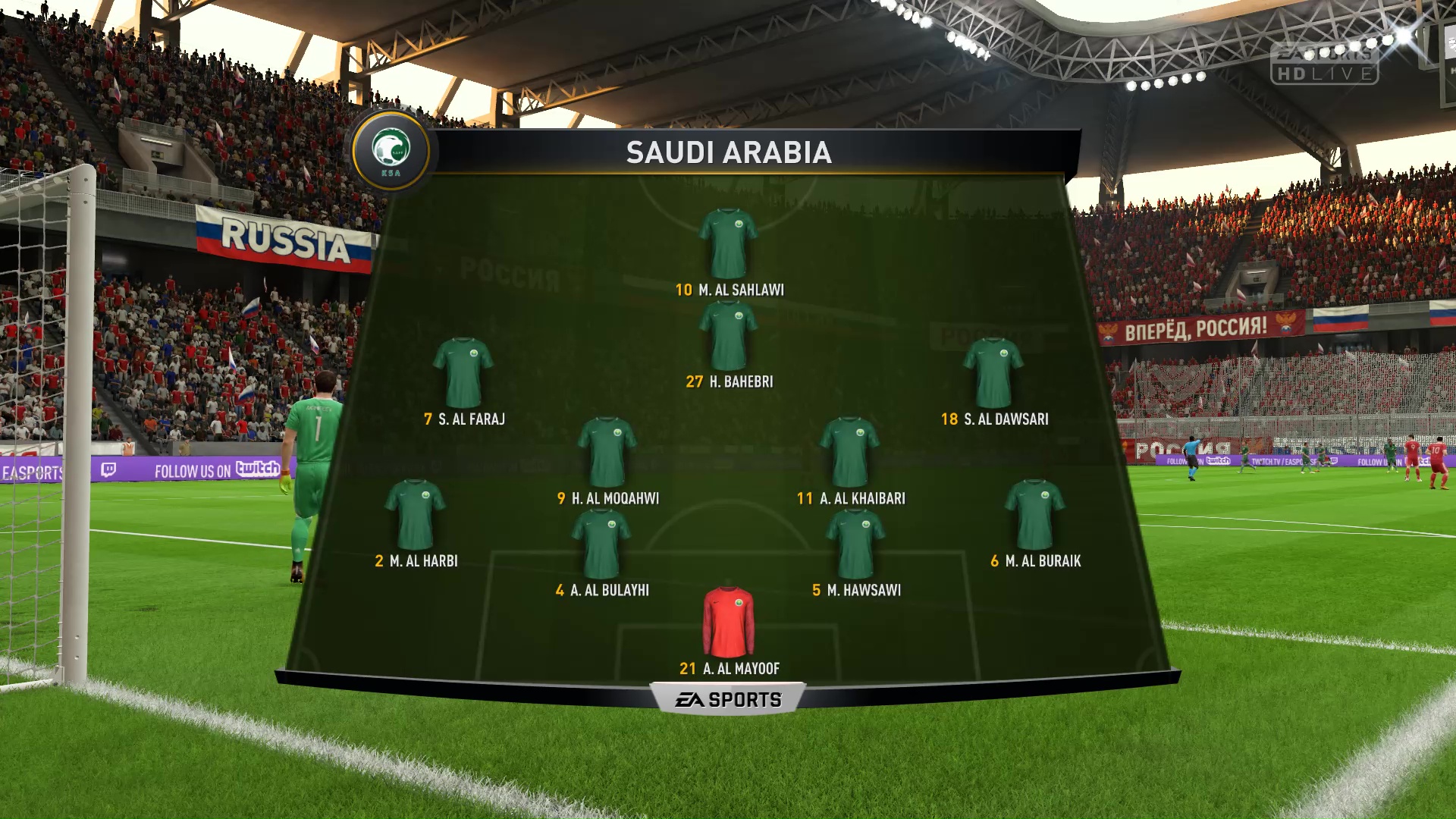 Состав сборной Саудовской Аравии на симуляционный матч